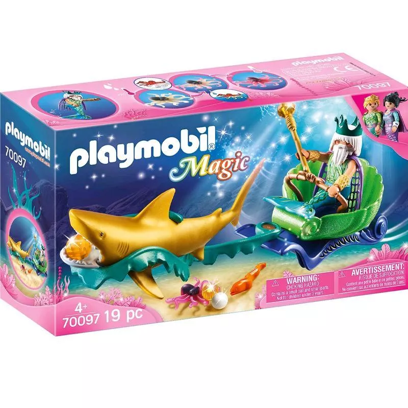 PLAYMOBIL 70097 Playmobil Meereskönig Mit Haikutsche