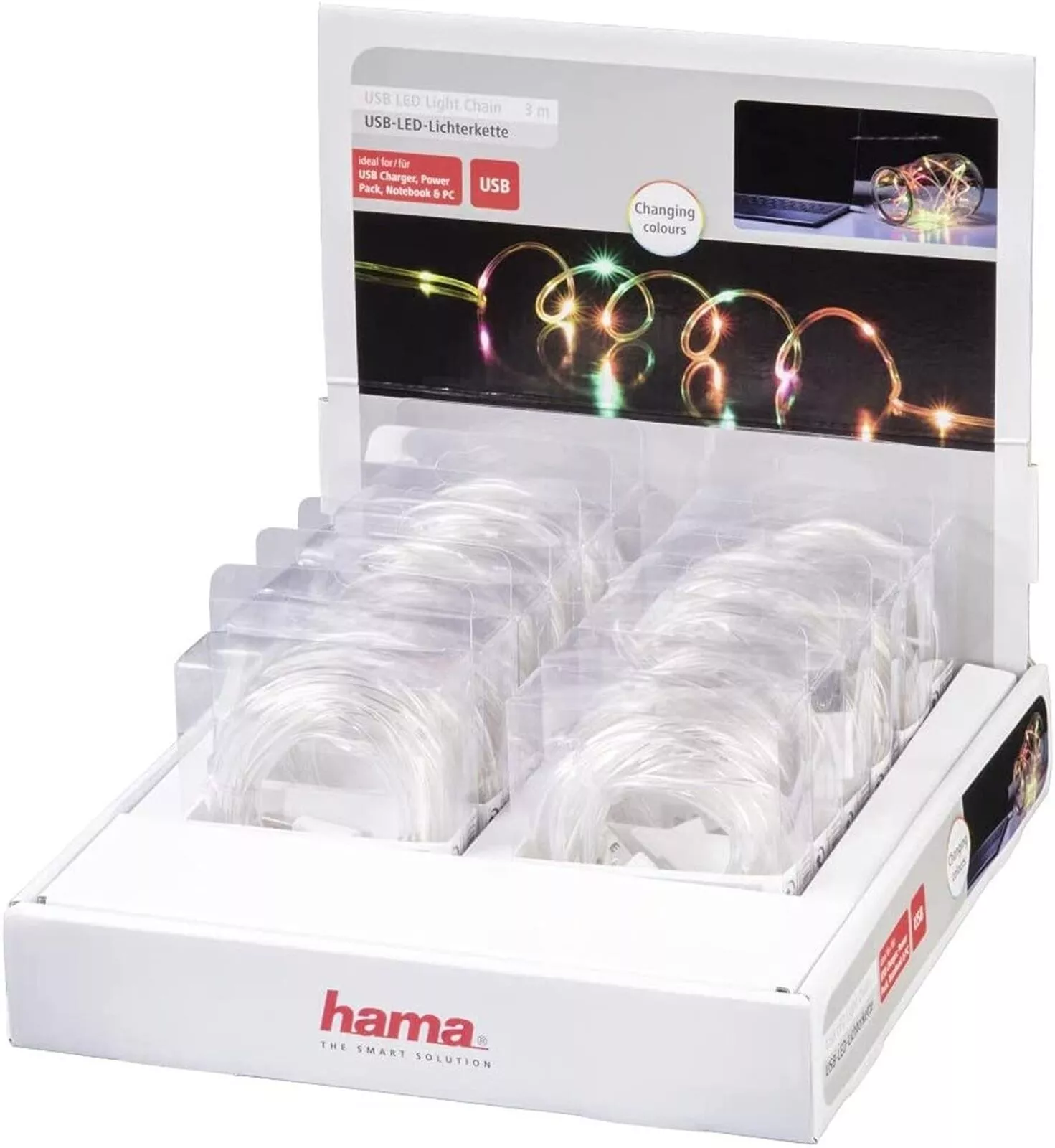 Hama USB-LED-Lichterkette, bunt, 3m 12346