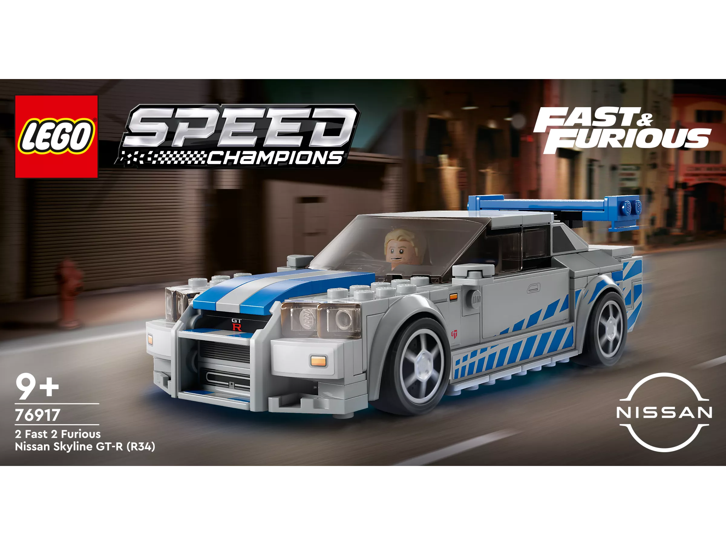 LEGO 76917 Speed Champions 2 Fast 2 Furious – Nissan Skyline GT-R (R34)