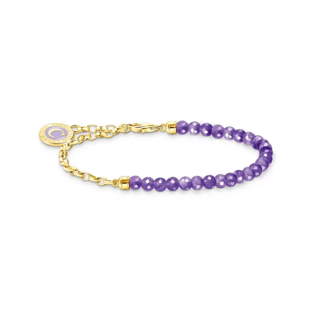 Thomas Sabo Armband, Charm, Gelbgold/Violett (A2130-427-13-L17v)