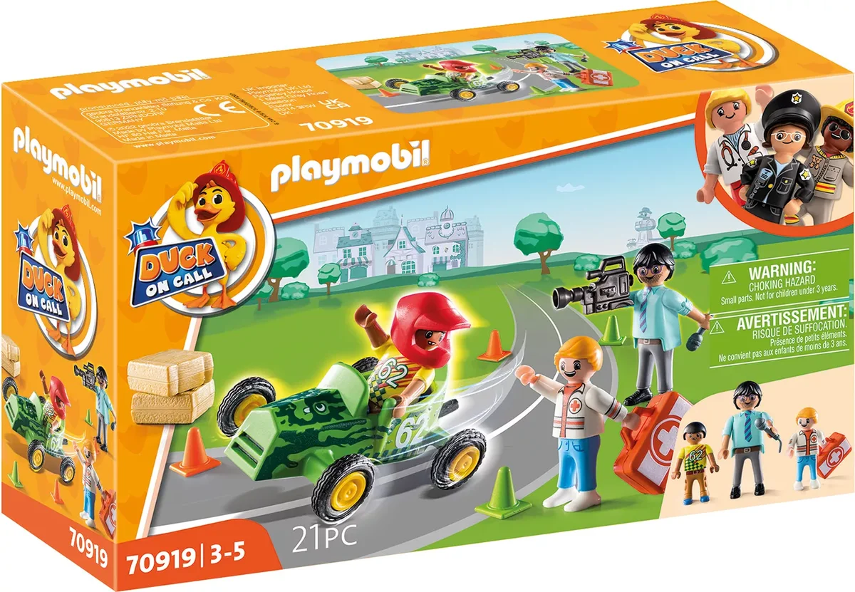 PLAYMOBIL 70919 DUCK ON CALL - Notarzt Action. Hilf dem Rennfahrer!