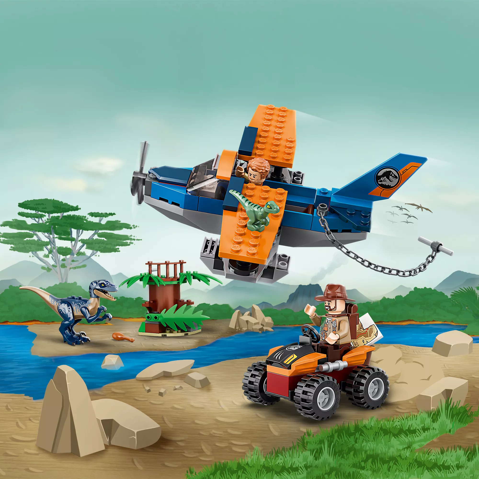 LEGO Jurassic World Velociraptor: Rettungsmission mit dem Doppeldecker