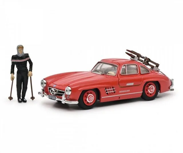 Schuco Mercedes-Benz 300 SL Met Skis En Skier Rot 1:43 450376600