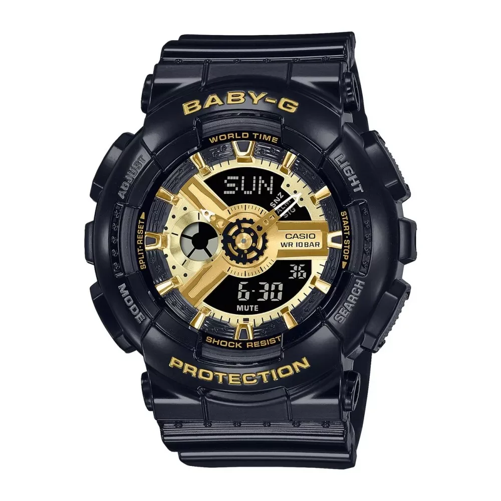 CASIO BA-110X-1AER uhr, baby g, schwarz/gold