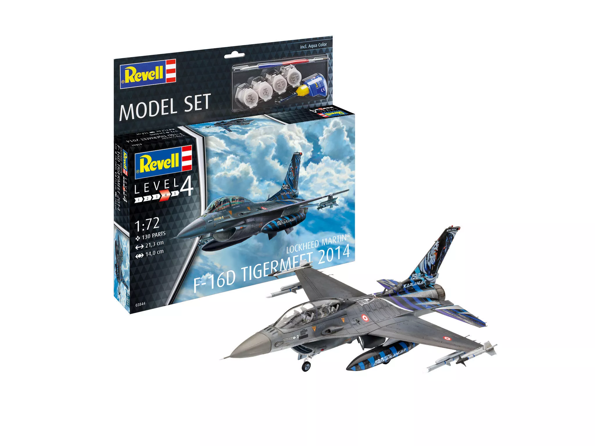 Revell 63844 Model Set Lockheed Martin F-16D Tigermeet 2014 Revell Modellbausatz mit Basiszubehör