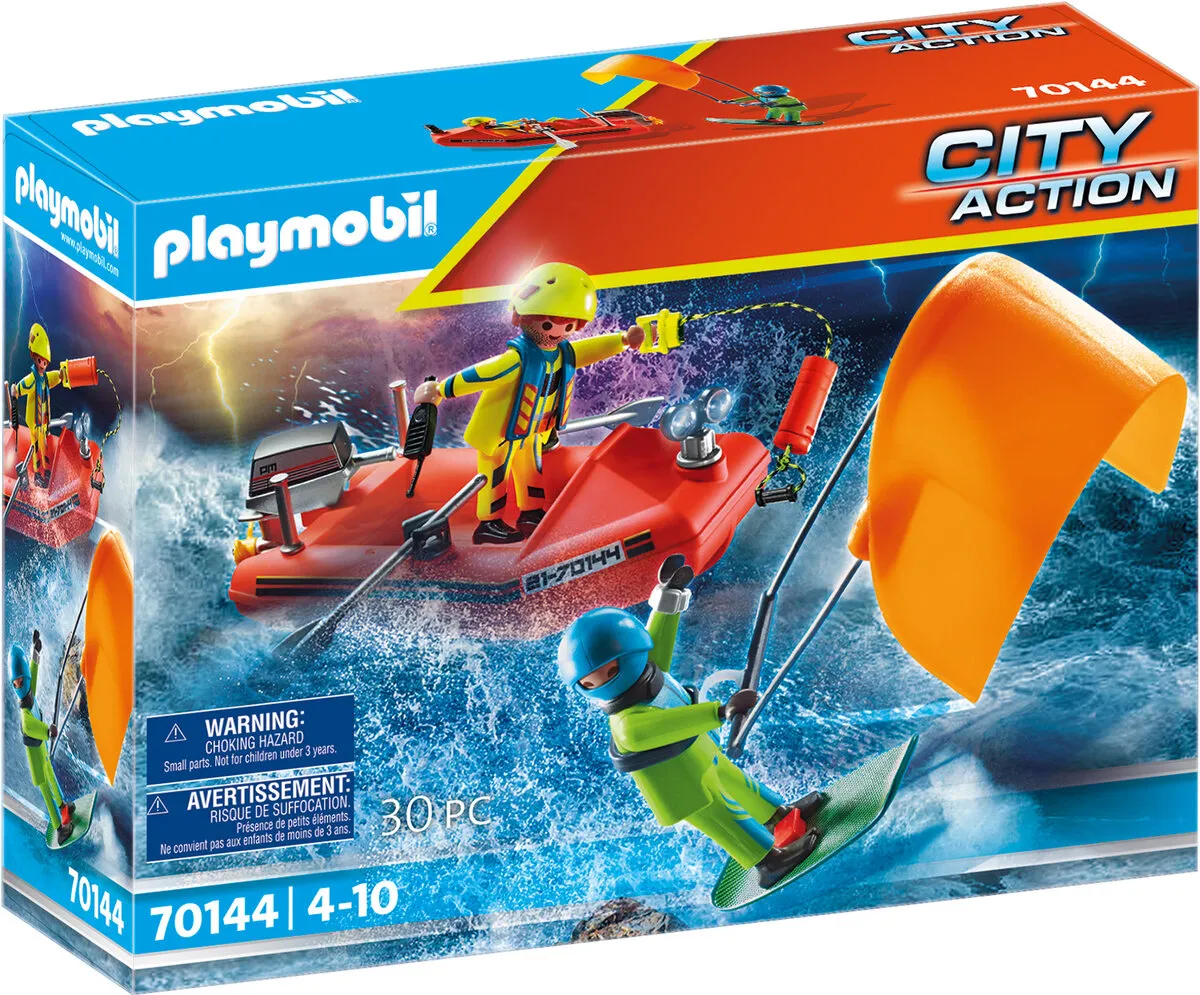 PLAYMOBIL 70144 Seenot: Kitesurfer-Rettung mit Boot