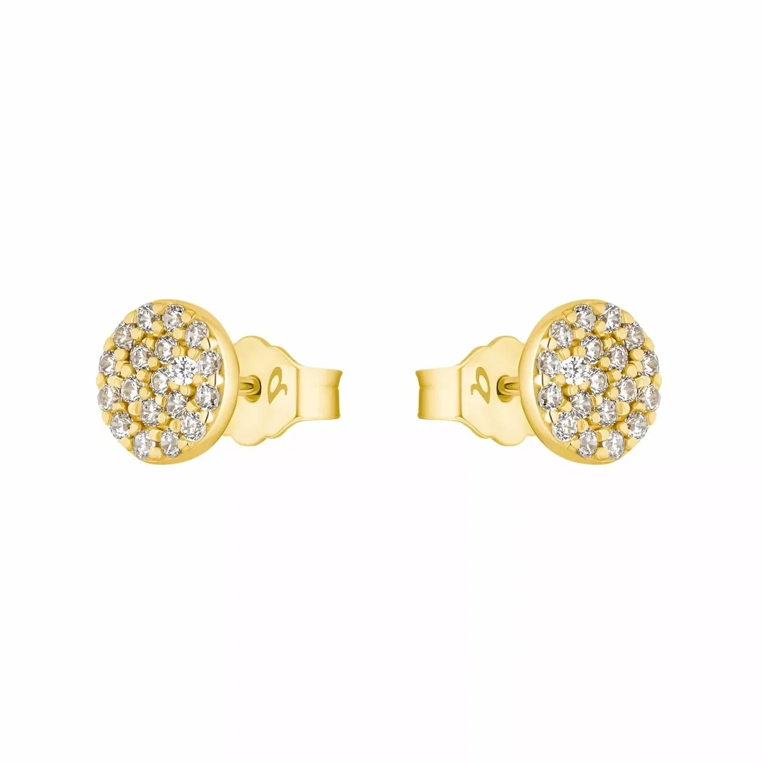 AMOR 2013892 Ohrstecker für Damen, Gold 375, Zirkonia synth.