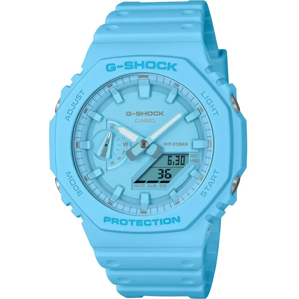 Casio GA-2100-2A2ER G-Shock Uhr Armbanduhr analog digital blau 