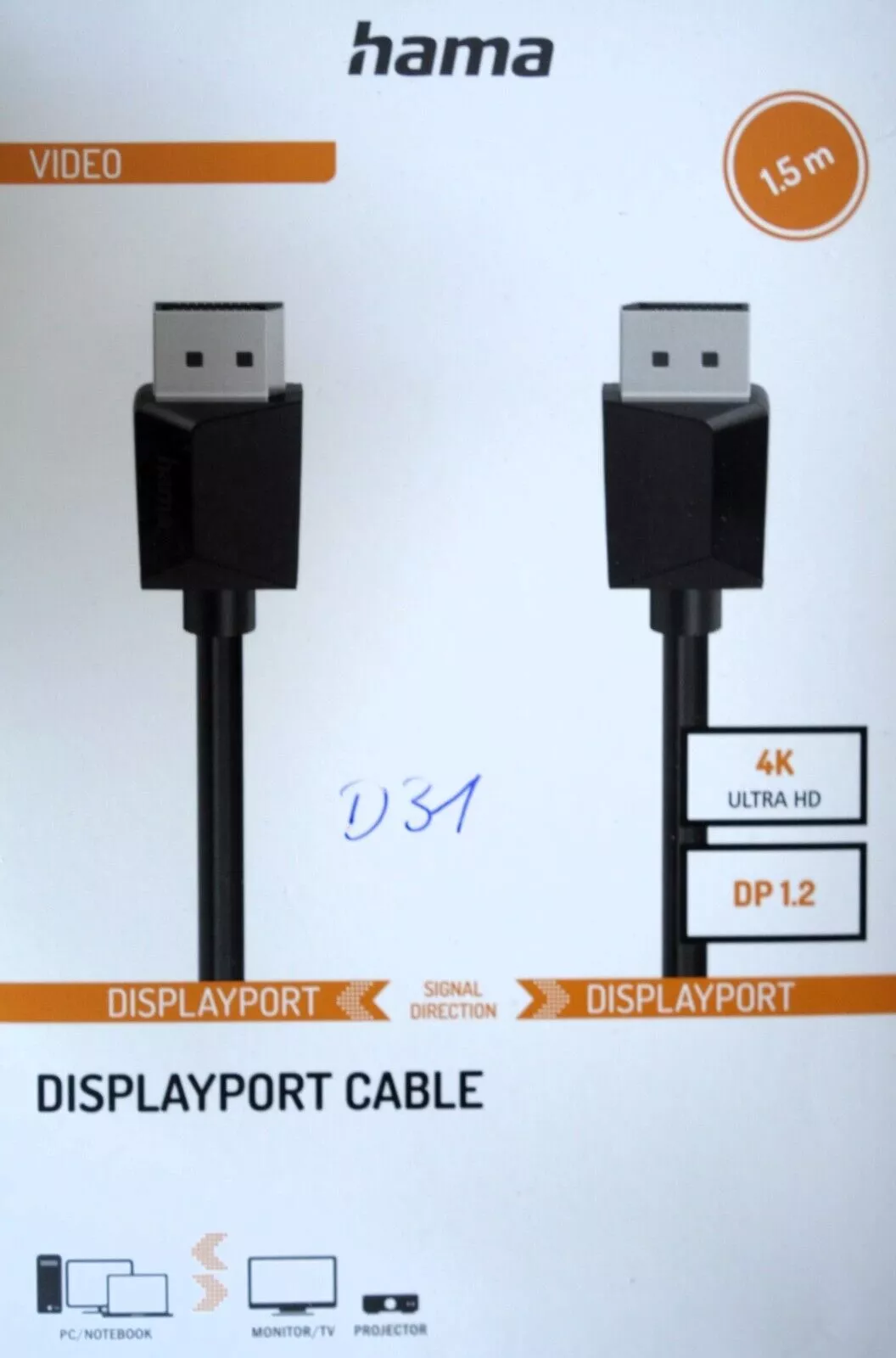 Hama DisplayPort-K., DP 1.2, 4K, 1,50m 200696
