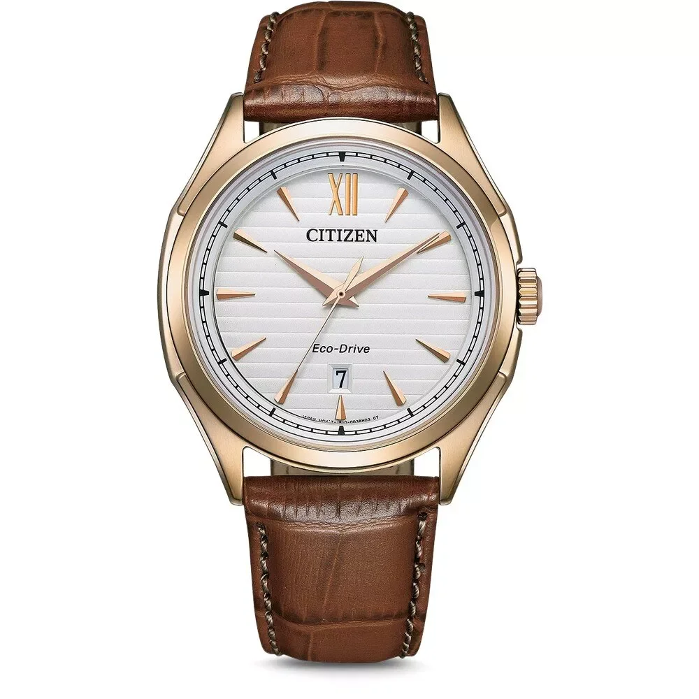 CITIZEN AW1753-10A Uhr, Herren, Braun/Gold, Leder