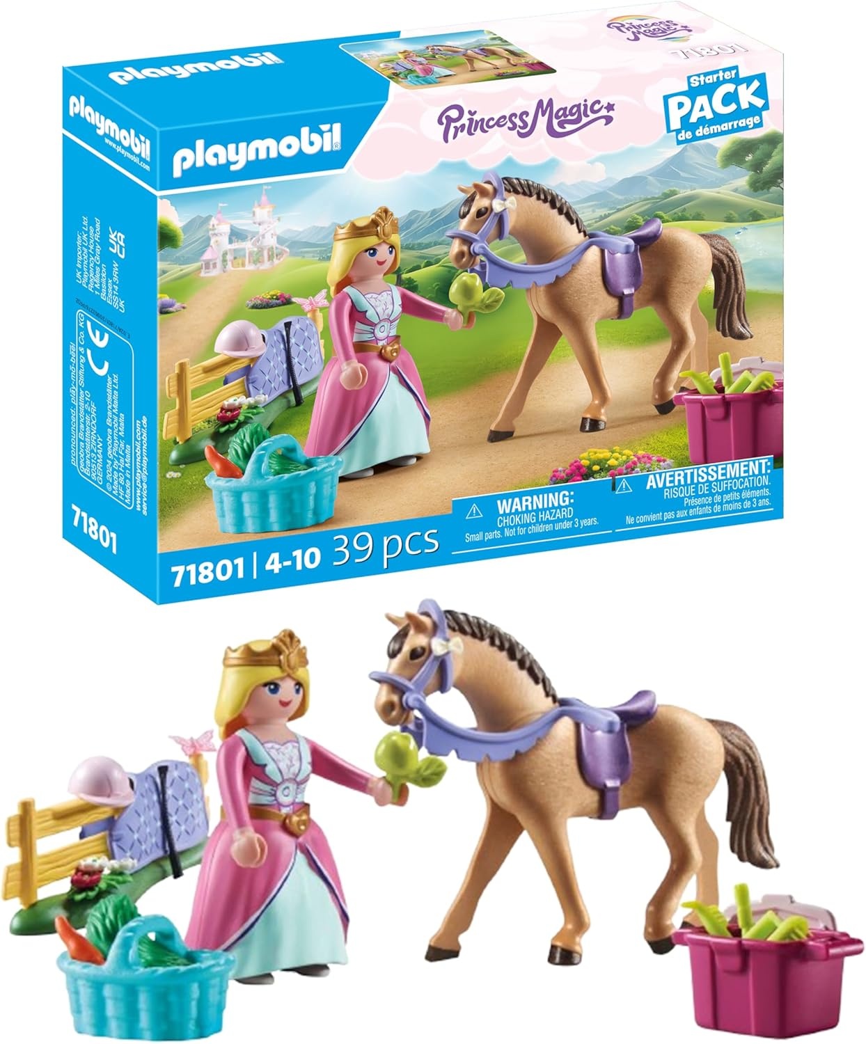 PLAYMOBIL 71801 – Princess Magic: Prinzessin mit Pferd, Karotte & Decke