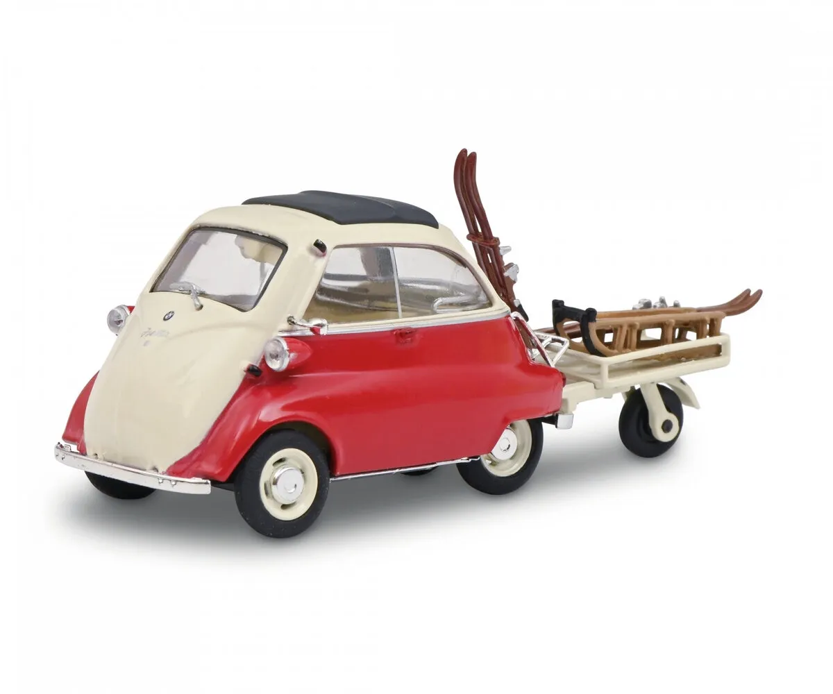 Schuco BMW Isetta Anhänger+Ski Rot 1:43 450268200