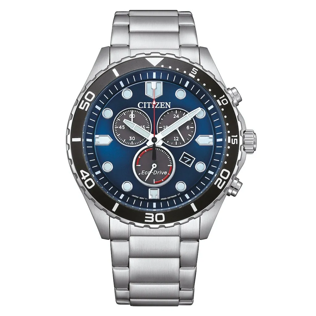 CITIZEN AT256084L Herren Chronograph Silber Blau