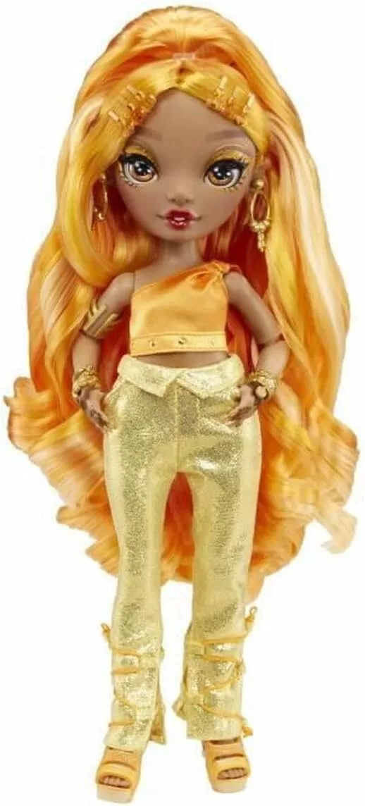 Rainbow High Meena Fleur - Saffron Gold Fashion Doll - 2 Mix & Match Designer Outfits and Accessories