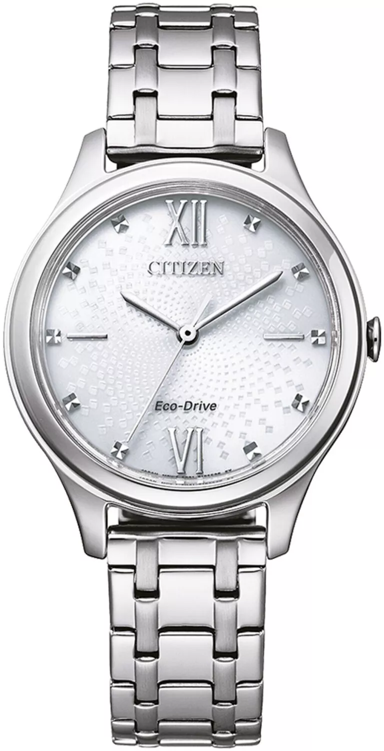 Citizen EM0500-73A Analog Eco-Drive Uhr mit Edelstahl Armband Damen 