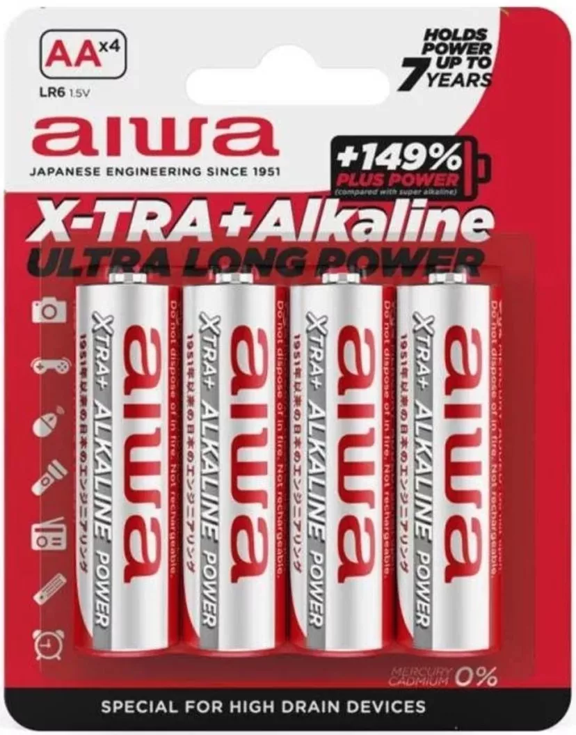 Aiwa mit 4 Batterien AA X-TRA+Alcaline LR6 1,5V