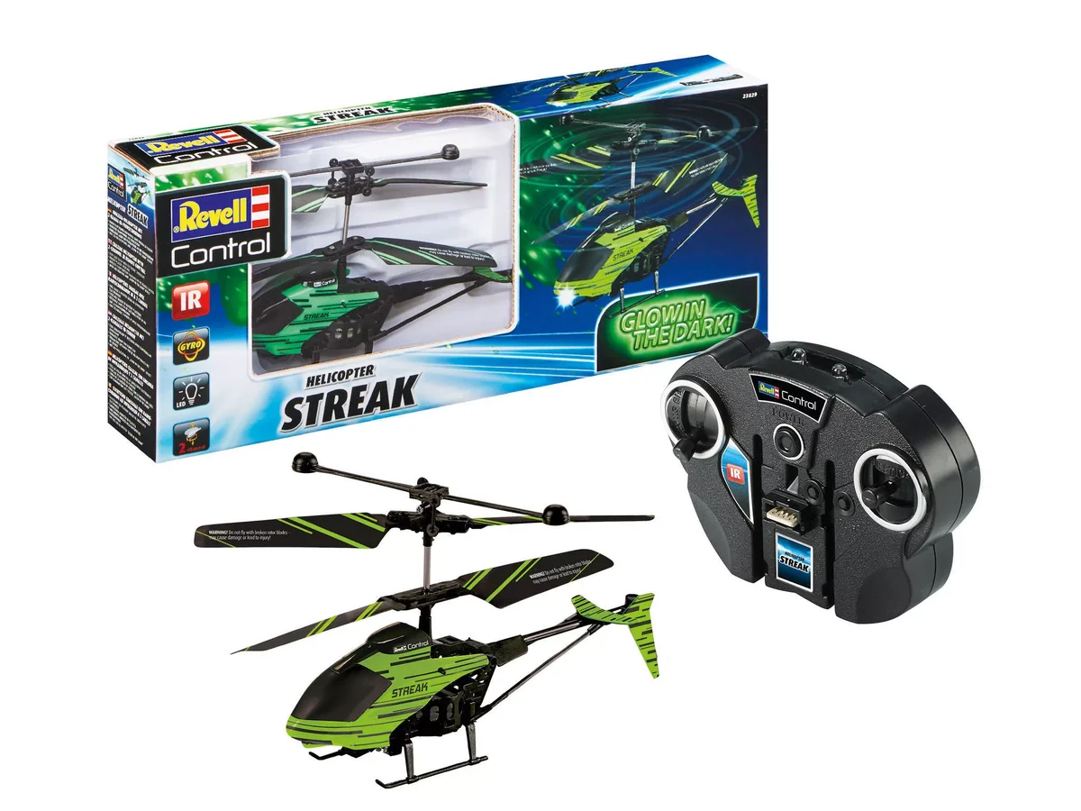 Revell 23829 RC Helikopter "Streak" Glow in the dark Revell Control Ferngesteuerter Hubschrauber