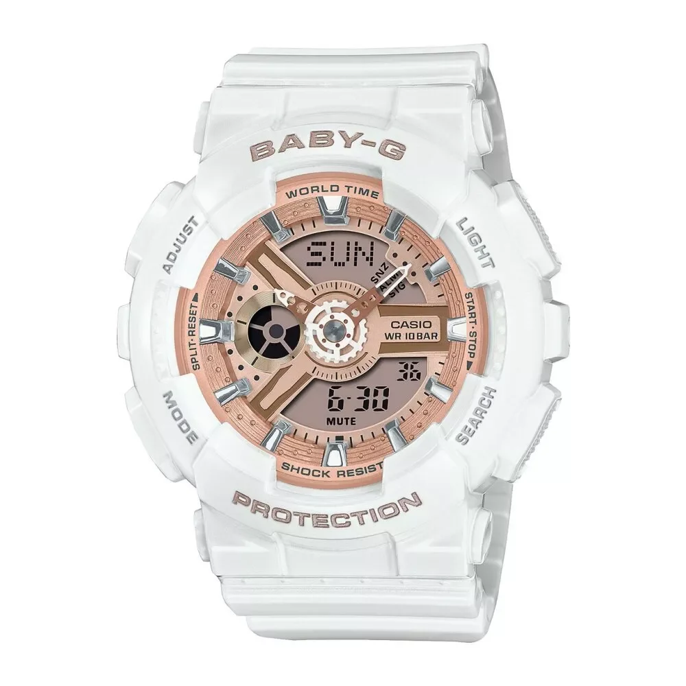 CASIO BA-110X-7A1ER uhr, baby g, weiß/rosa