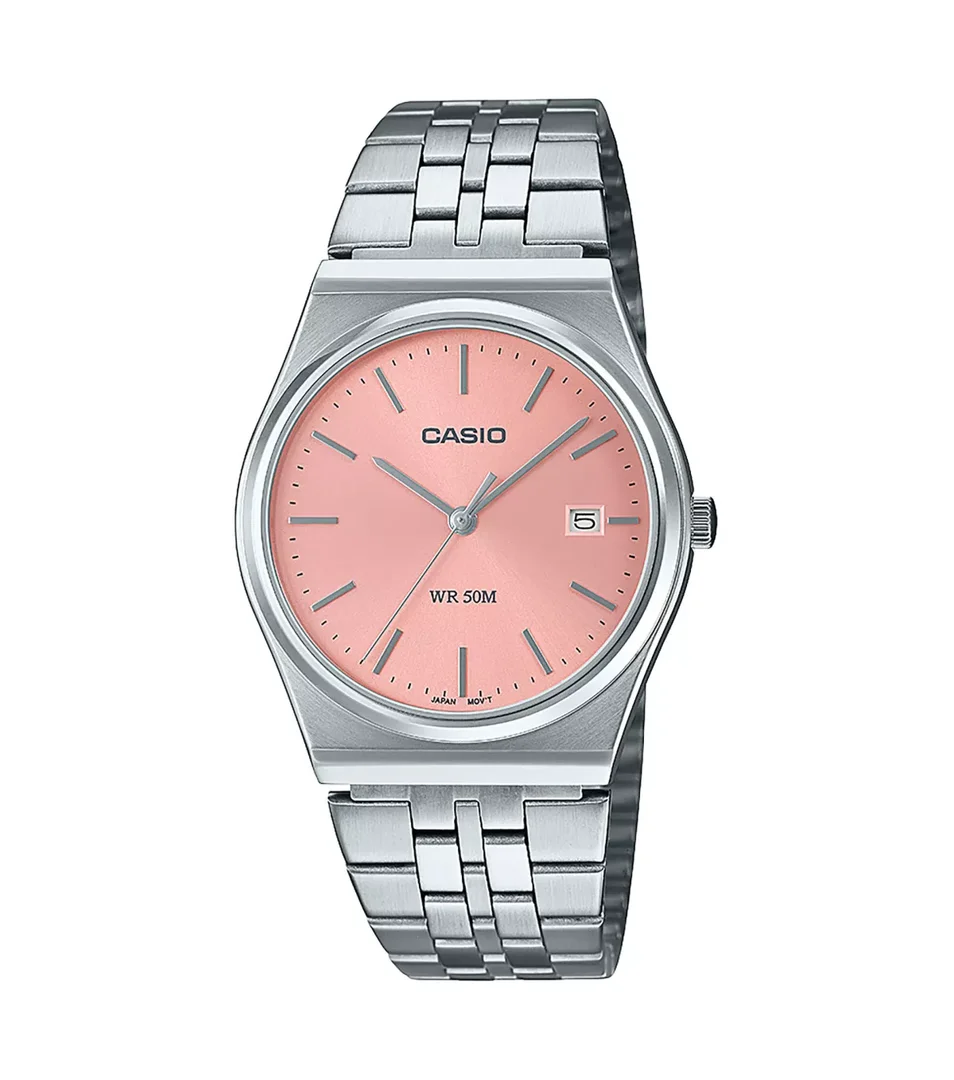 CASIO MTP-B145D-4AVEF Uhr, Casio Collection, Silber/Rosa