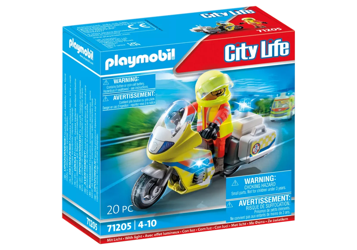 PLAYMOBIL 71205 Notarzt-Motorrad mit Blinklicht