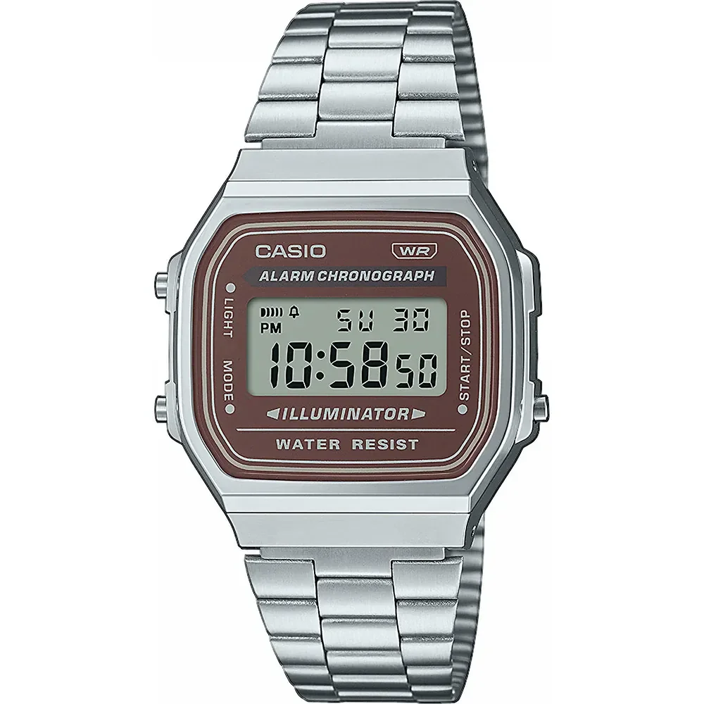 CASIO_A168WA-5AYES_Casio_Vintage_Silber/Braun