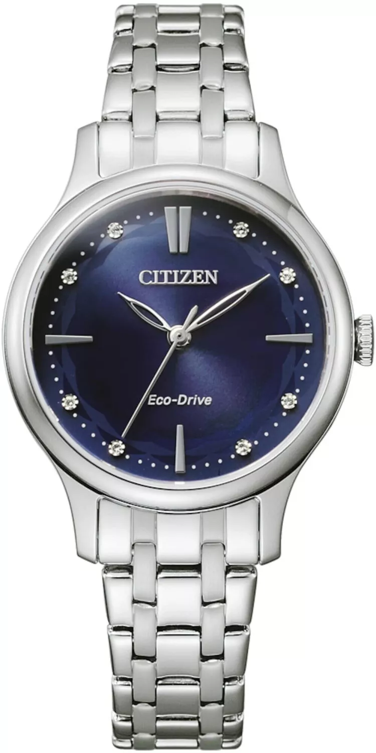Citizen Damen Analog Eco-Drive Armbanduhr mit Edelstahl Armband EM0890 EM0890-85A
