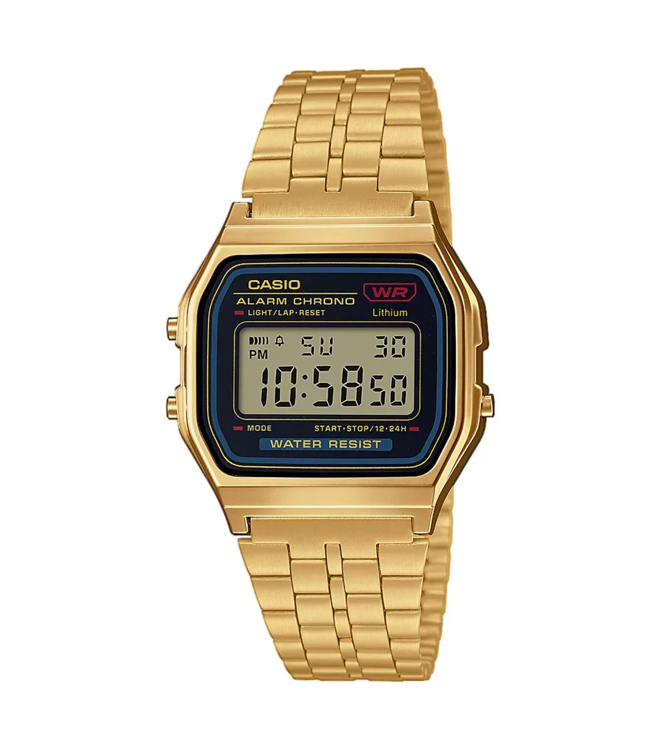 CASIO A159WGEA-1EF Uhr, Herren, Coll. Basis, Gold-Schwarz