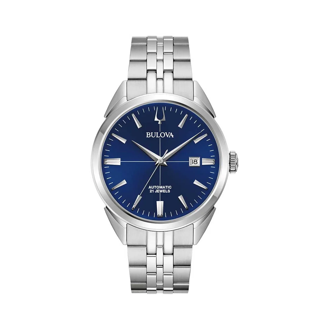 BULOVA 96B425 Uhr Herren Sutton Auto Silber Blau