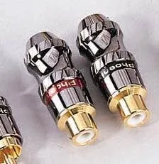 Phoenix Gold Cinch Stecker und Kupplungen, RCA, Cinchkupplung für Ø 9,0 mm Kabel 1 Paar Made in USA 