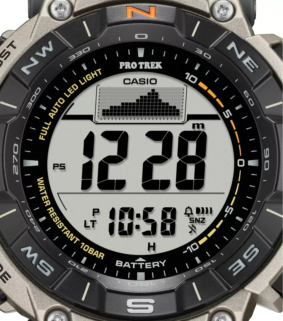 CASIO PRG-340T-7ER Uhr, Pro Trek, Digital, Silbergrau