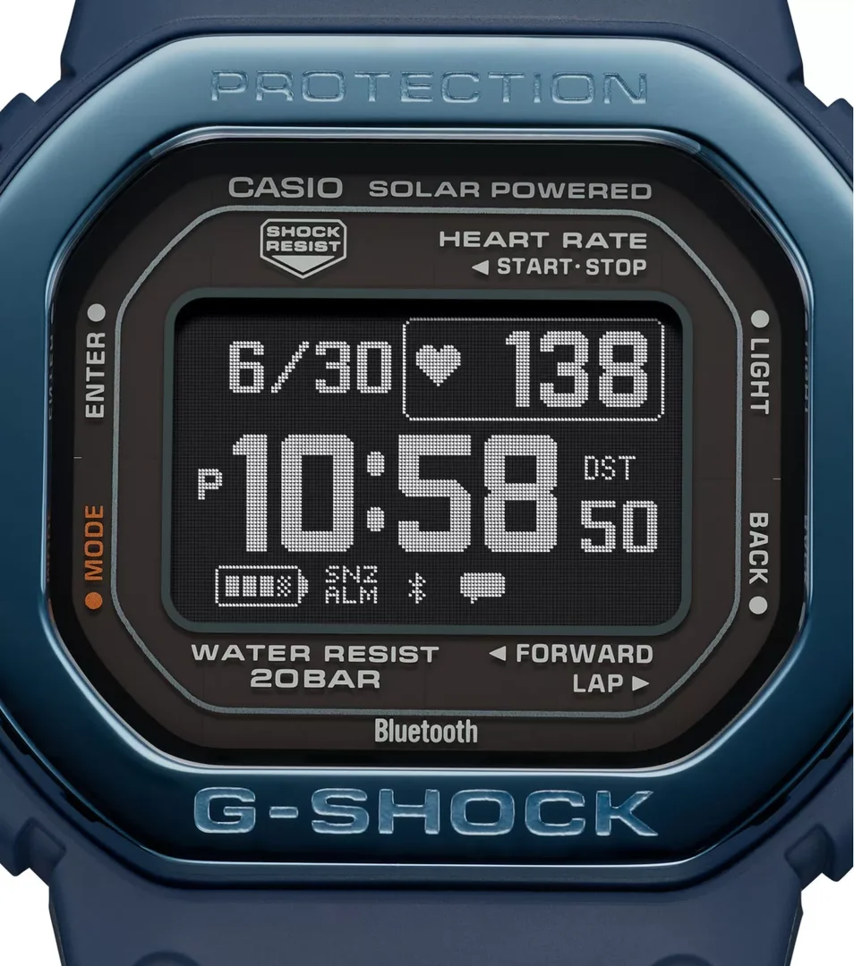 CASIO G-SHOCK DW-H5600MB-2ER G-SQUAD Blueetooth Solar 20ATM Premium Smart Watch Dunkelblau