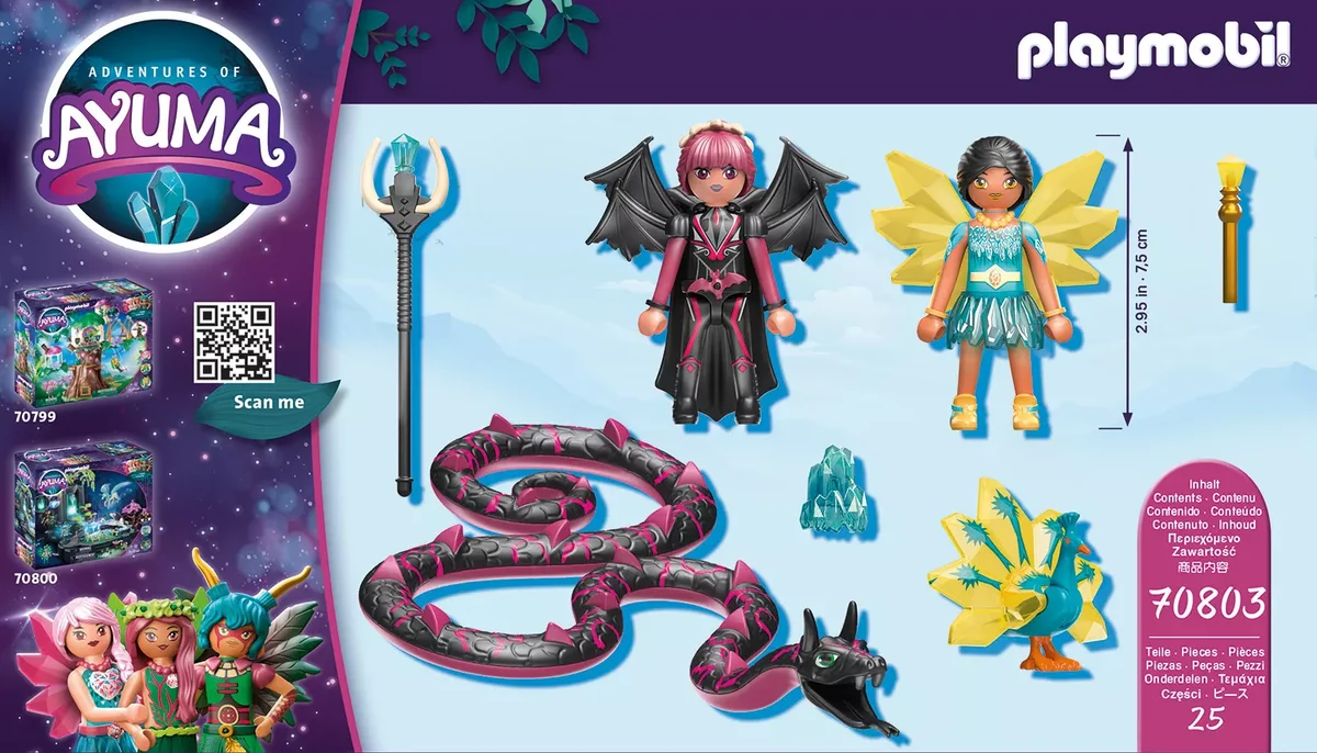 PLAYMOBIL 70803 Crystal Fairy und Bat Fairy mit Seelentieren