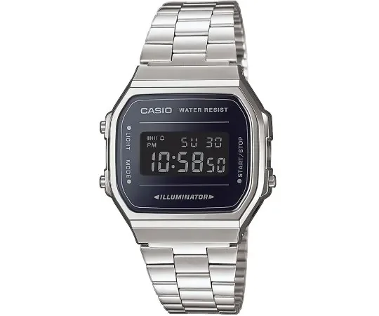 CASIO A168WEM-1EF Uhr Vintage Digital Silber Schwarz