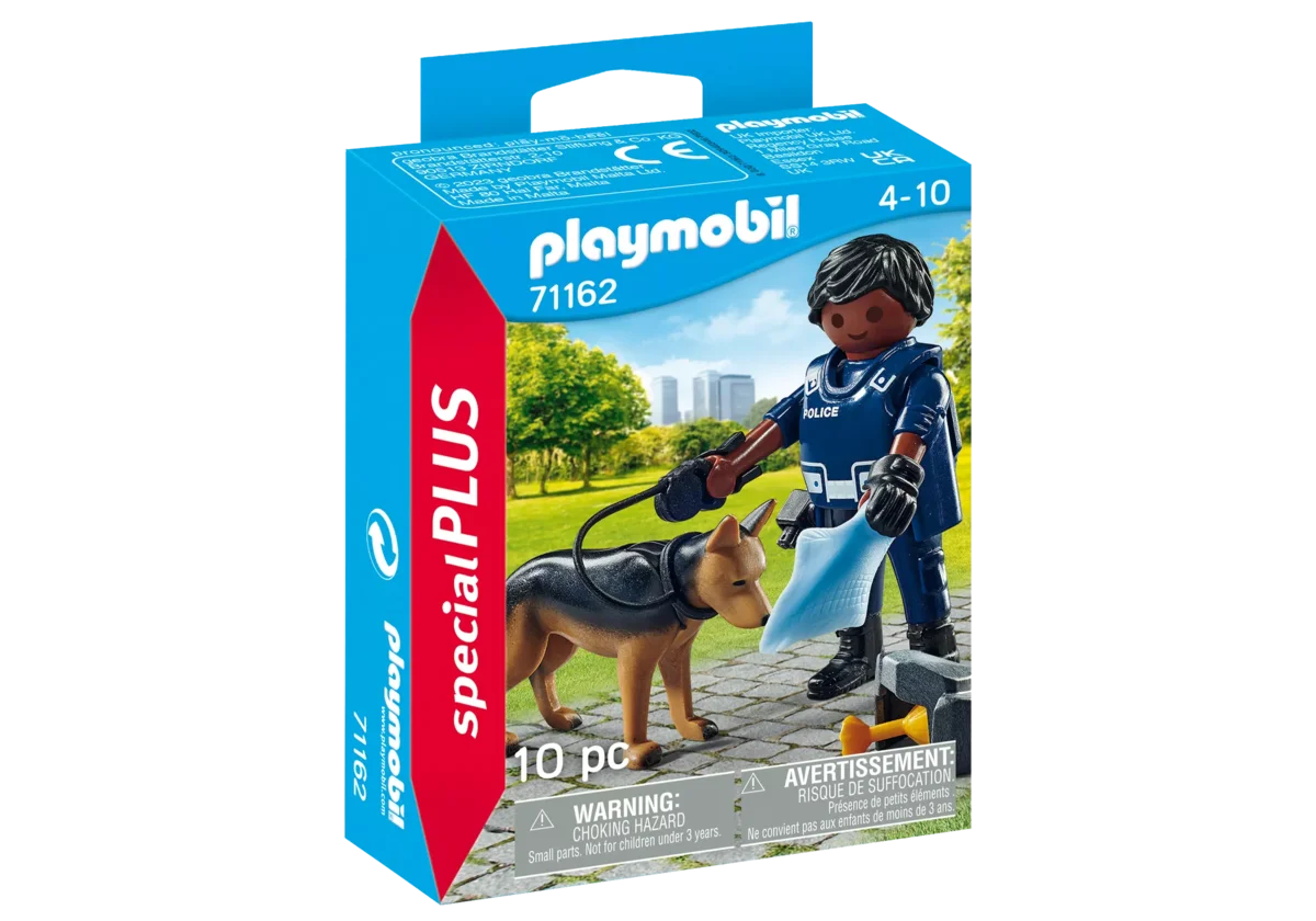 PLAYMOBIL 71162 Polizist mit Spürhund