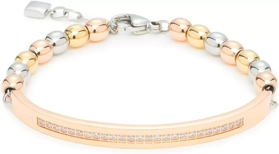 Leonardo 15706 Armband, Tricolori, Silber/Gold/Rose