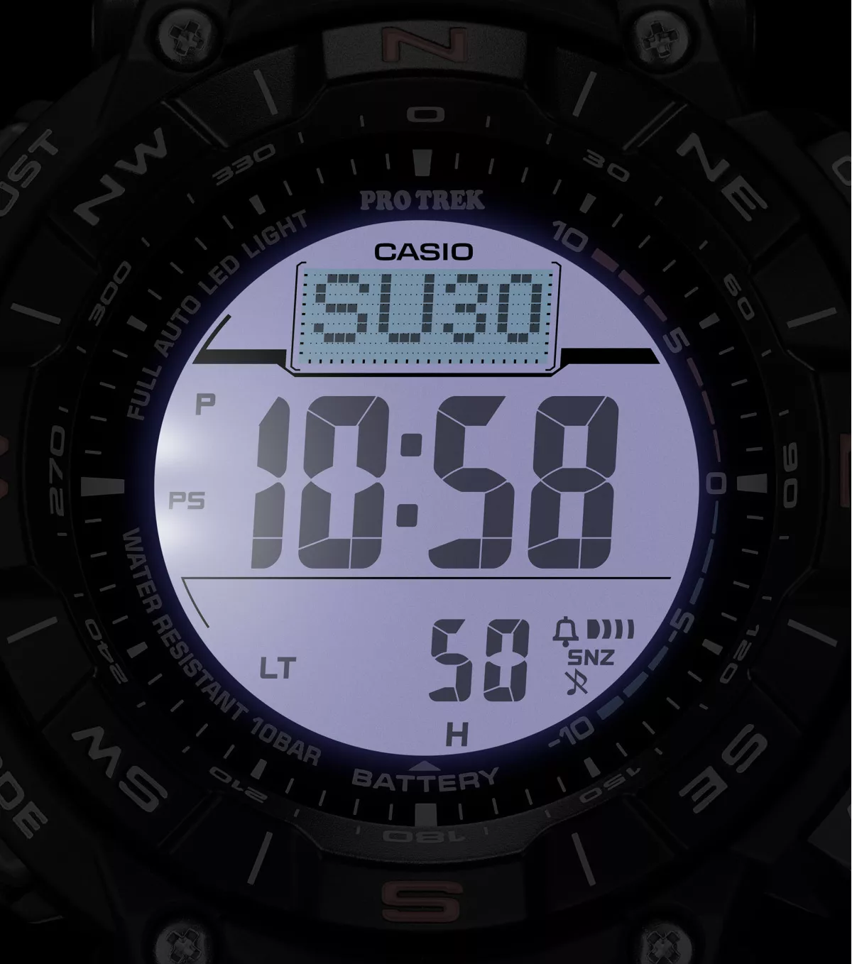 CASIO PRG-340-1ER Uhr Pro Trek Digital Schwarz Rot