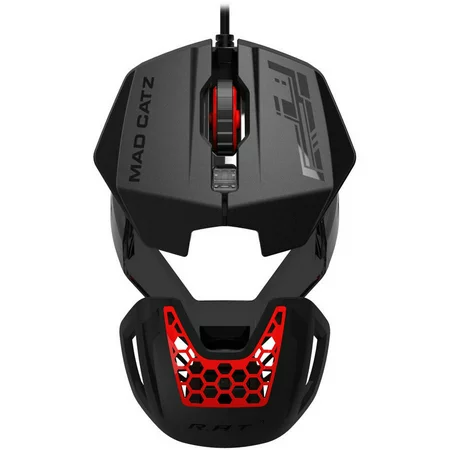 Mad Catz RAT 1 Wired Optical USB LED RGB Mouse with 6 Programmable Buttons, Customizable - Black