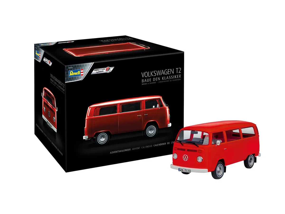 Revell 1034 Adventskalender VW T2 Bus Revell Bausatz zum Zusammenstecken mehrfarbig