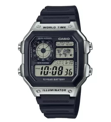 CASIO AE-1200WH-1CVEF uhr, herren, digital, schwarz