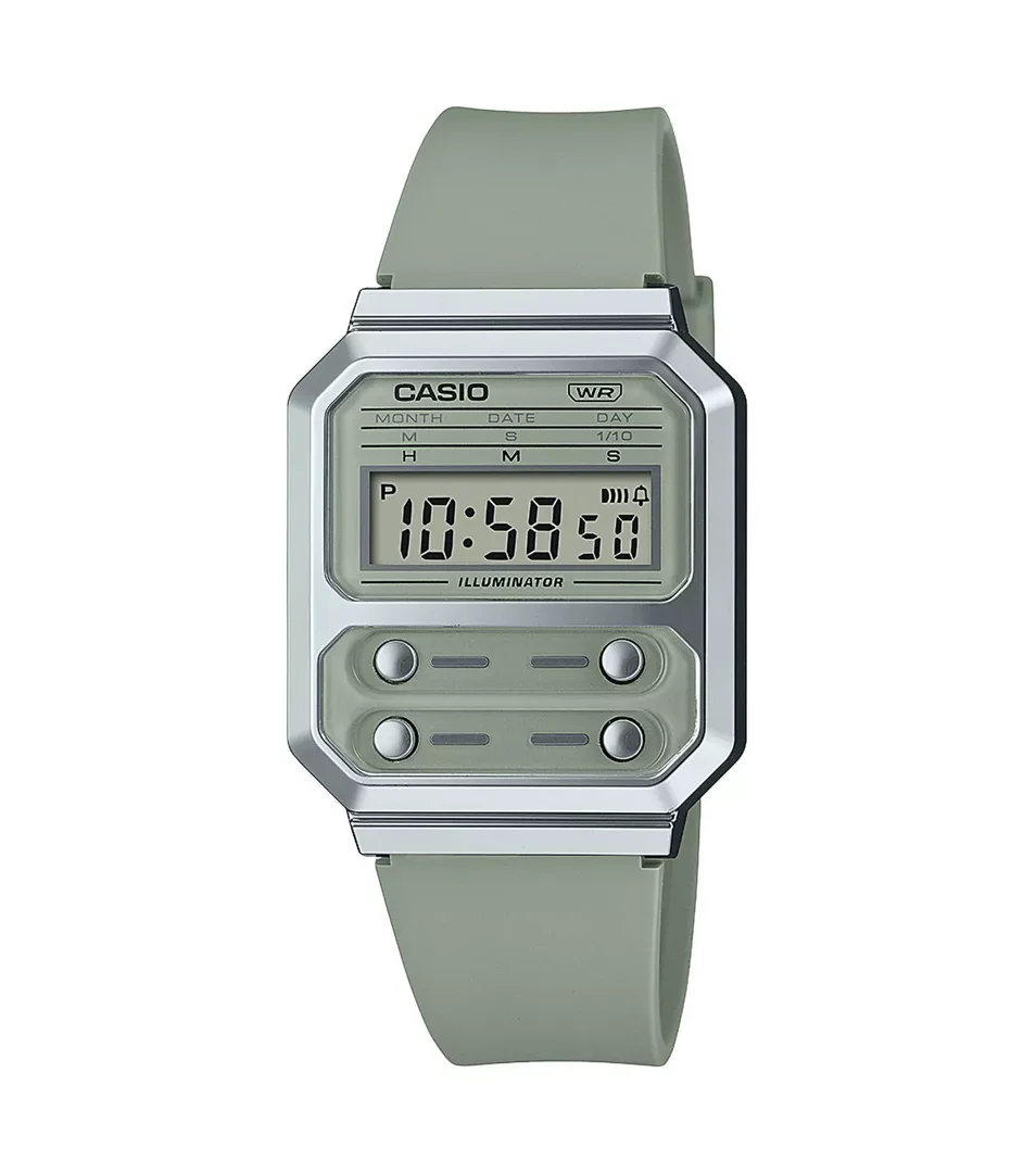 CASIO A100WEF-3AEF uhr, vintage, grün