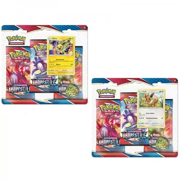 POKEMON 45261 PKM Pokémon SWSH05 Schwert & Schild Kampfstile 3-Pack Blister