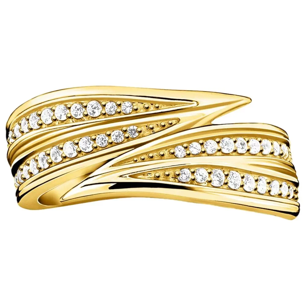 Thomas Sabo Ring, Blätter, Gold, Gr.54 (TR2283-414-14-54)