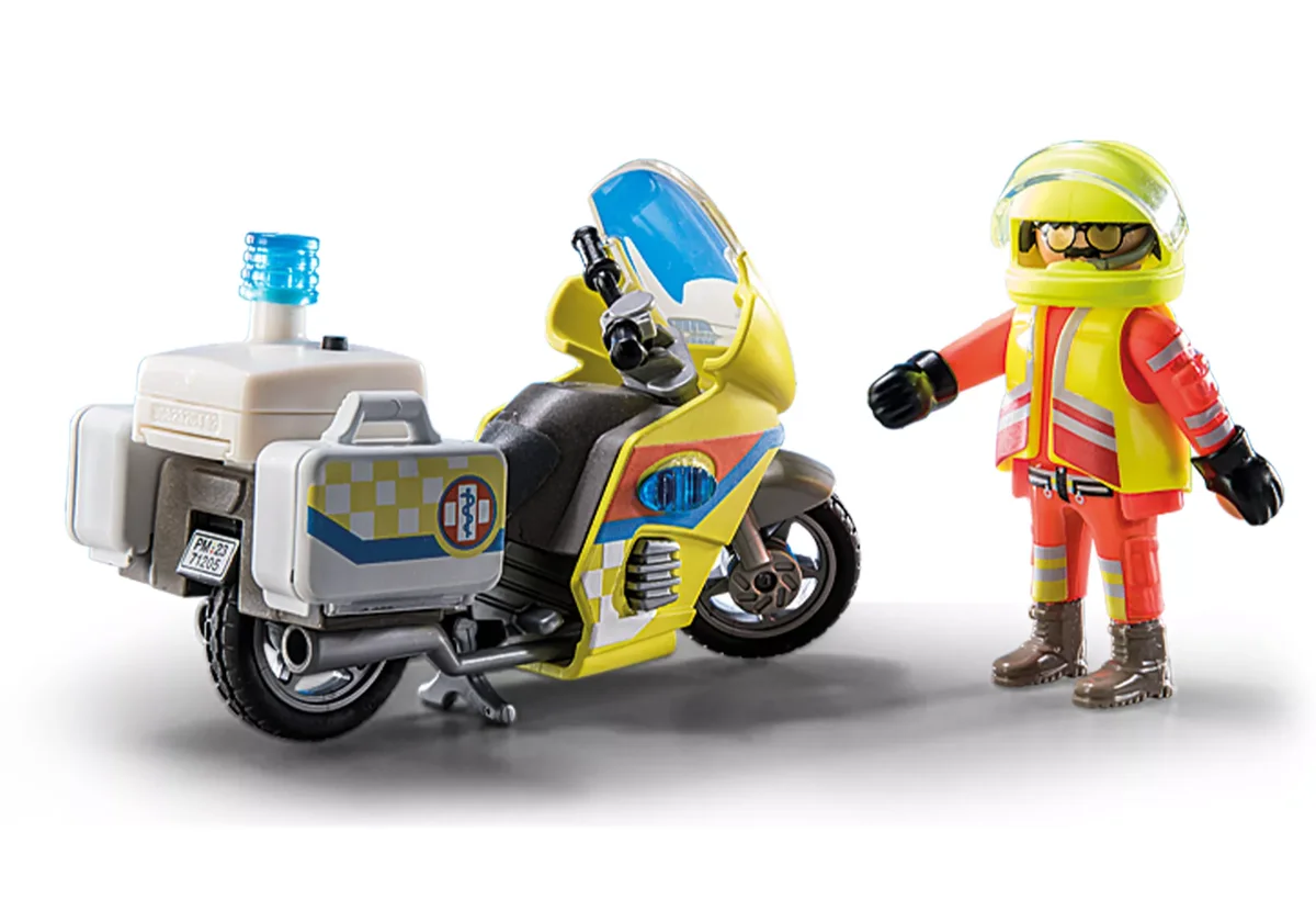 PLAYMOBIL 71205 Notarzt-Motorrad mit Blinklicht