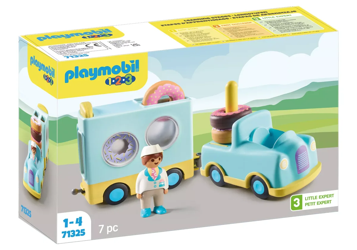 Playmobil 71325 1.2.3: Verrückter Donut Truck mit Stapel- und Sortierfunktion 1.2.3