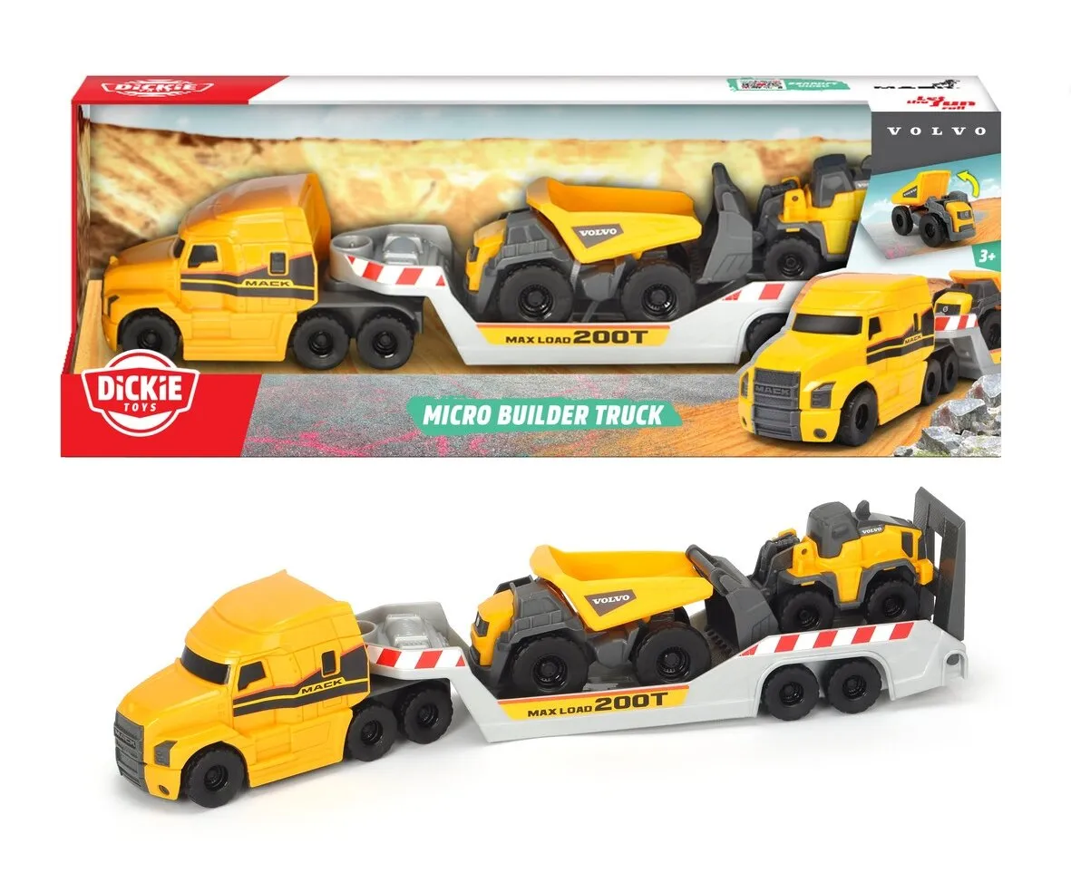 Dickie Toys Mack Truck mit 2 Volvo Fahrzeugen (203725005)