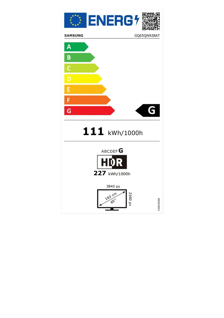 Samsung Neo QLED 4K GQ65QN92BATXZG 65 "/163 cm