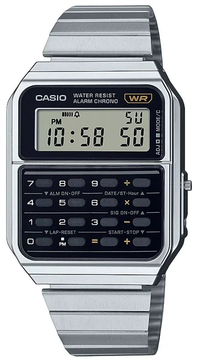 CASIO CA-500WE-1AEF Uhr, Casio Collection, Silber/Bk