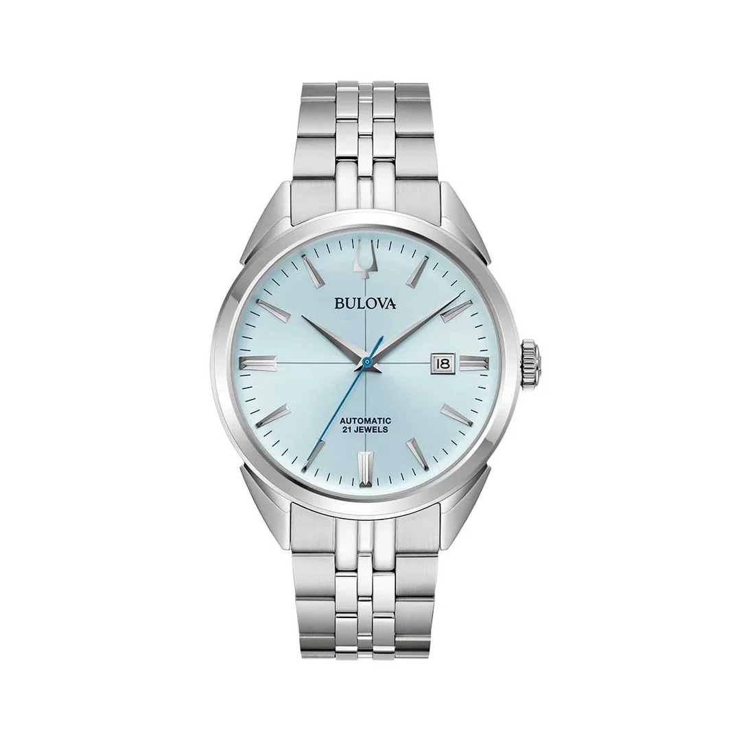 BULOVA 96B423 Uhr Herren Sutton Auto Silber Türkis