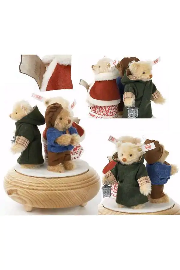 Steiff 7552 Weihnachtssänger Teddybären-Set auf Musikbox 18 cm