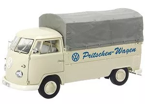 Schuco VW T1 Pritschen-Wagen Volkswagen Weiß Grau 1:18 450037200